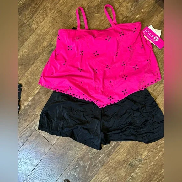 NWT Women’s Fit 4 U Two Piece Swim Suit 24W - Picture 6 of 9